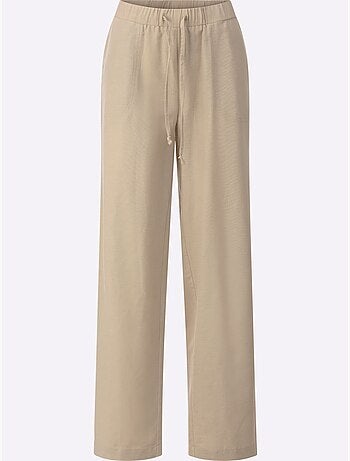 Pantalon décontracté avec ceinture élastique et pinces arrière - Taille courte - Moda Vilona
