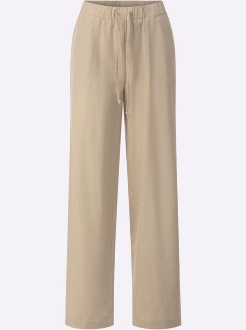 Pantalon décontracté avec ceinture élastique et pinces arrière - Taille courte - Moda Vilona - Kiabi