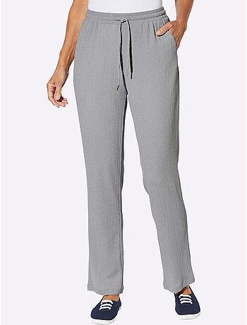 Pantalon décontracté à ceinture élastique avec poches latérales - taille standard - moda vilona