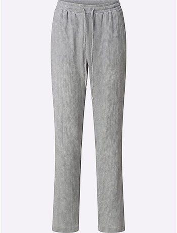 Pantalon décontracté à ceinture élastique avec poches latérales - taille standard - moda vilona