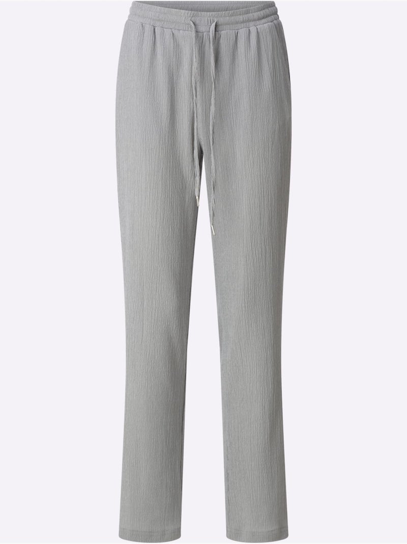 Pantalon décontracté avec ceinture élastique et poches latérales - Taille standard - Moda Vilona Gris foncé - Kiabi