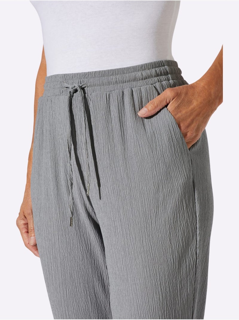 Pantalon décontracté avec ceinture élastique et poches latérales - Taille standard - Moda Vilona Gris foncé - Kiabi