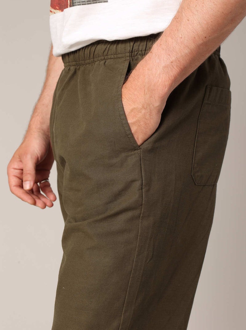 Pantalon décontracté avec taille élastiquée 'Deeluxe' Vert olive - Kiabi