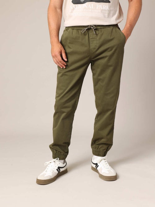 Pantalon décontracté en coton avec taille élastiquée 'Deeluxe' - Kiabi