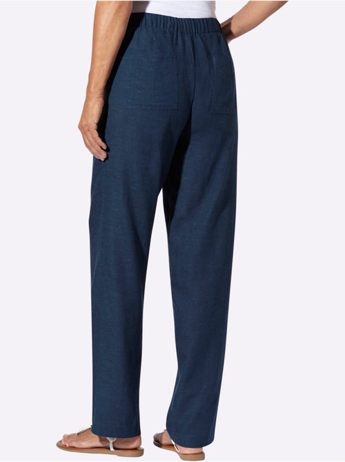 Pantalon décontracté en mélange de matières avec ceinture élastique - Taille courte - Moda Vilona - Kiabi Pantalon décontracté en mélange de matières avec ceinture élastique - Taille courte - Moda Vilona - Kiabi