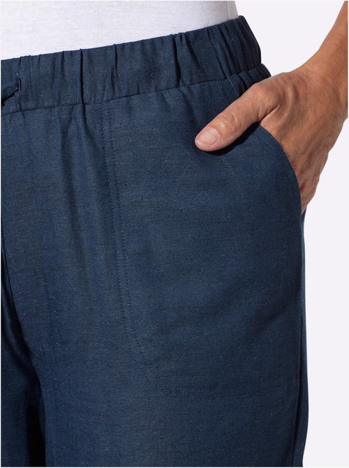 Pantalon décontracté en mélange de matières avec ceinture élastique - Taille courte - Moda Vilona - Kiabi Pantalon décontracté en mélange de matières avec ceinture élastique - Taille courte - Moda Vilona - Kiabi