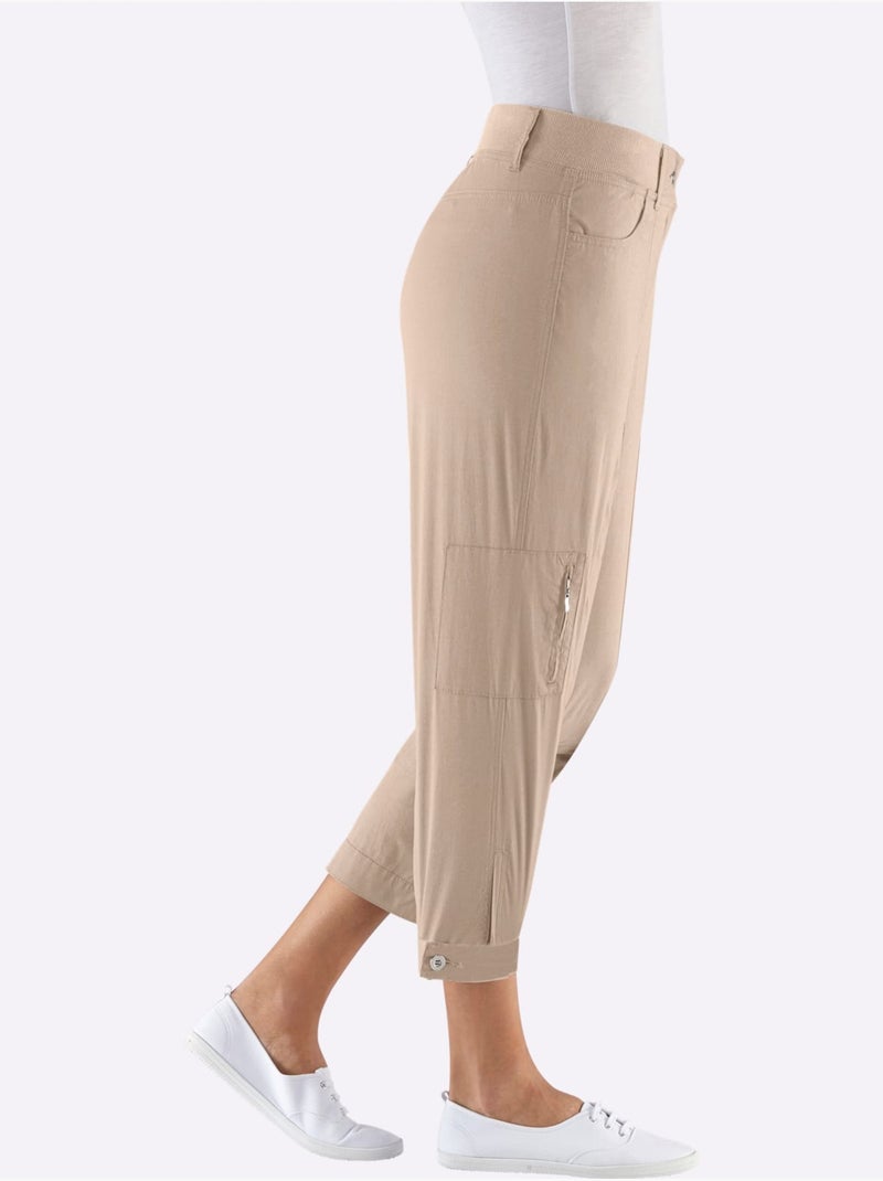 Pantalon décontracté en qualité extensible avec poches pratiques - taille courte - witt Gris foncé - Kiabi