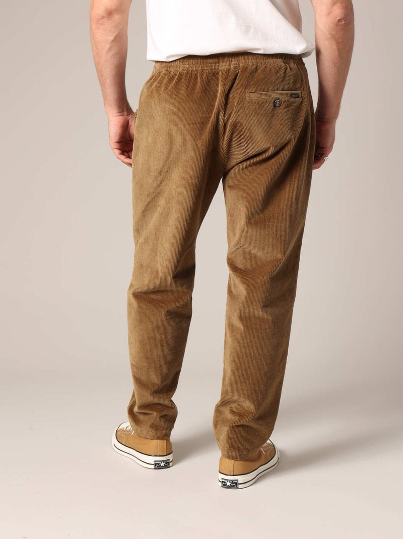 Pantalon décontracté en velours côtelé 'Deeluxe' Beige - Kiabi