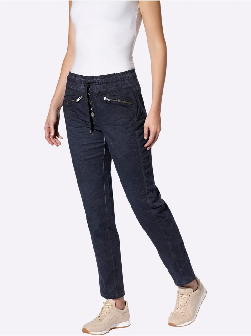 Pantalon Délavage > Tendance - Taille Standard - Helline Bleu marine - Kiabi
