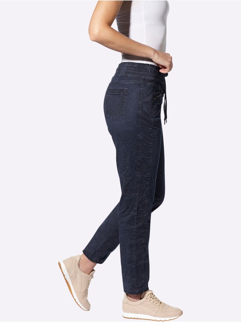 Pantalon Délavage > Tendance - Taille Standard - Helline Bleu marine - Kiabi