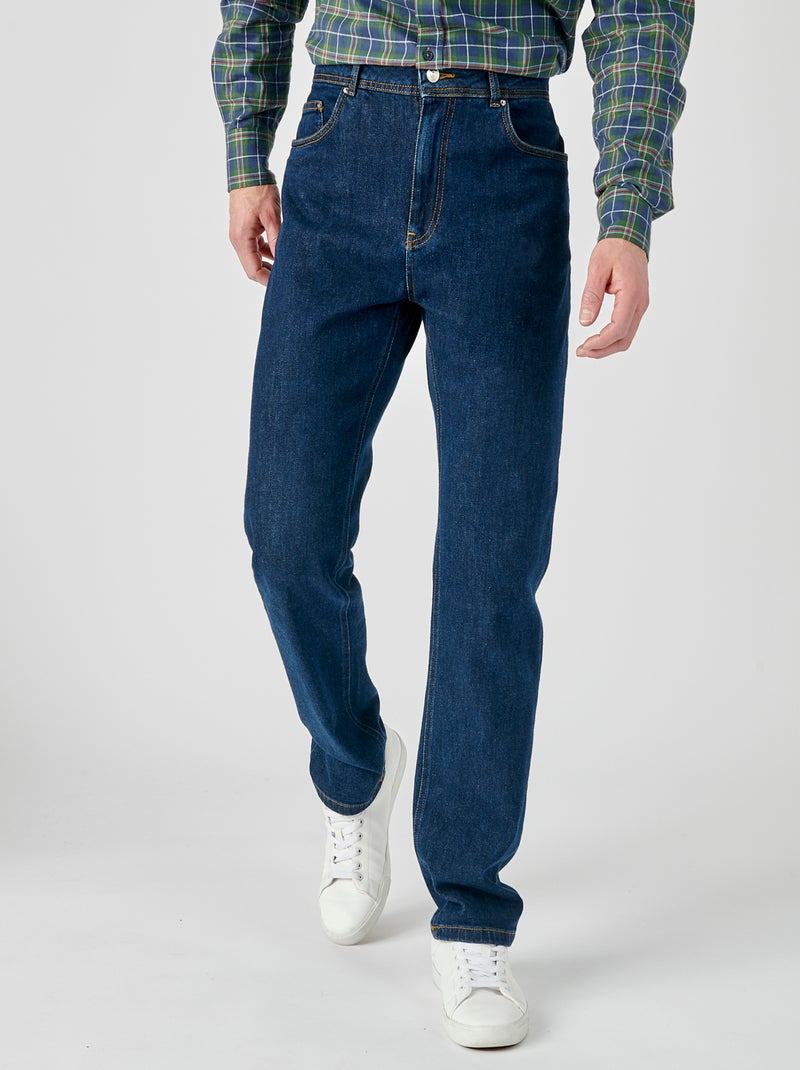 Pantalon denim 5 poches coupe droite - Damart Bleu marine - Kiabi