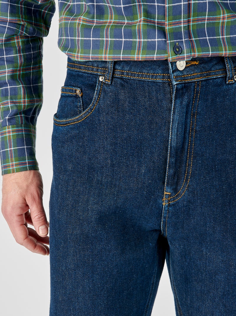 Pantalon denim 5 poches coupe droite - Damart Bleu marine - Kiabi