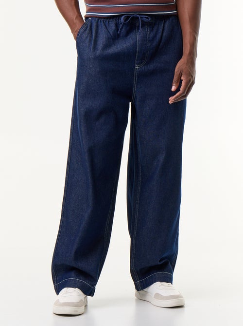 Pantalon denim à la taille élastiquée - Kiabi Pantalon denim à la taille élastiquée - Kiabi