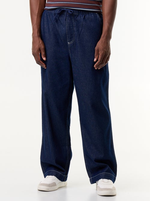 Pantalon denim à la taille élastiquée - Kiabi Pantalon denim à la taille élastiquée - Kiabi