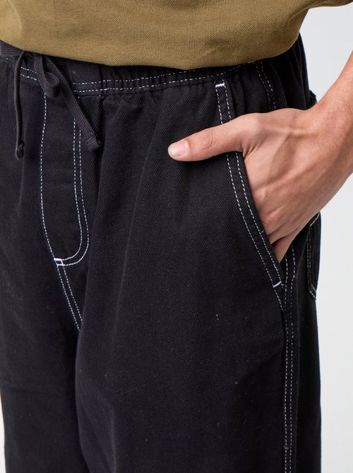 Pantalon denim à la taille élastiquée - Kiabi Pantalon denim à la taille élastiquée - Kiabi
