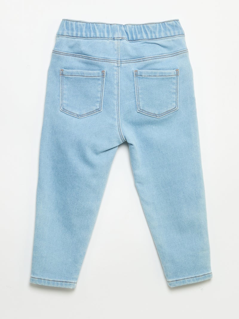 Pantalon denim avec revers à la base Bleu - Kiabi