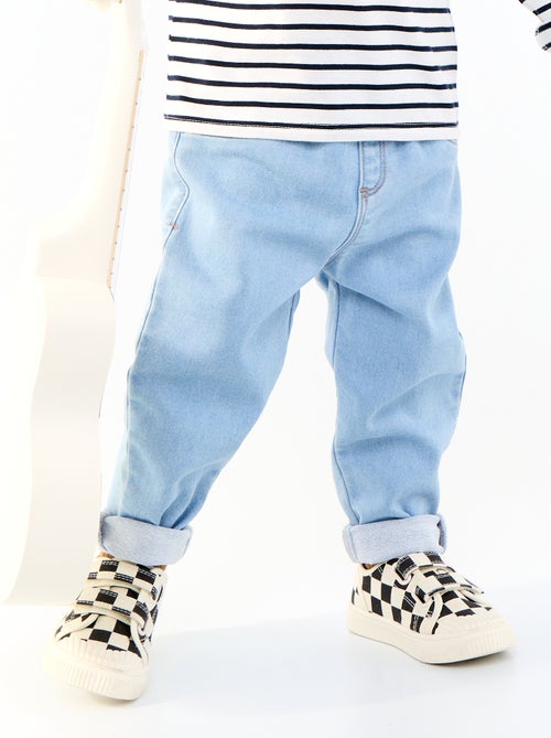 Pantalon denim avec revers à la base - Kiabi Pantalon denim avec revers à la base - Kiabi