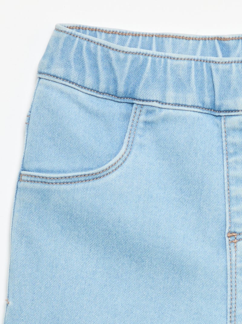 Pantalon denim avec revers à la base Bleu - Kiabi