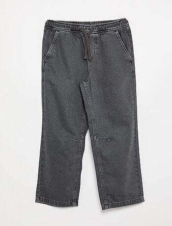 Pantalon denim avec taille élastiquée - coupe confortable