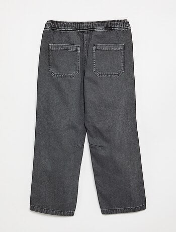 Pantalon denim avec taille élastiquée - coupe confortable