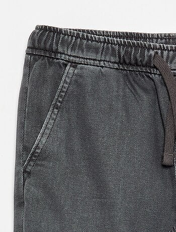 Pantalon denim avec taille élastiquée - coupe confortable