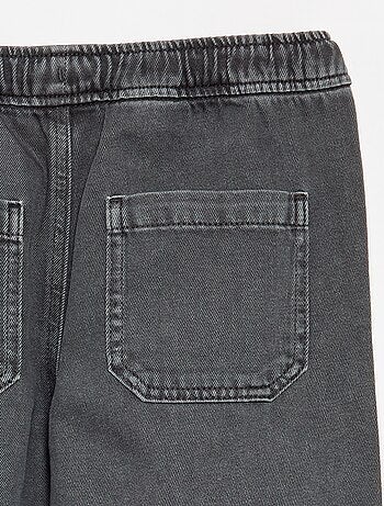 Pantalon denim avec taille élastiquée - coupe confortable