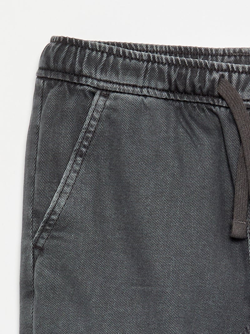Pantalon denim avec taille élastiquée - coupe confortable Gris - Kiabi
