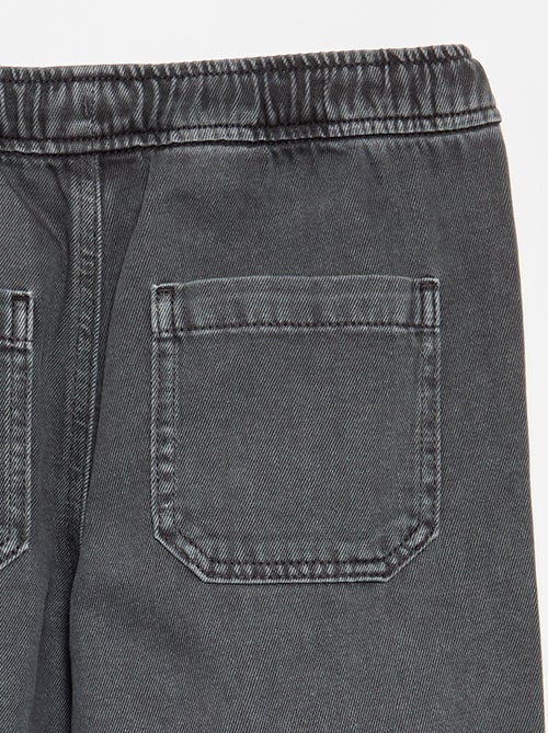 Pantalon denim avec taille élastiquée - coupe confortable - Kiabi