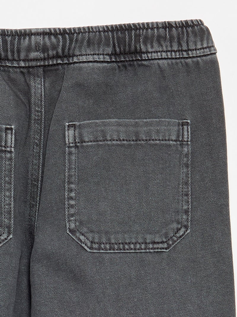 Pantalon denim avec taille élastiquée Gris - Kiabi
