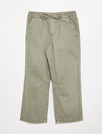 Pantalon denim avec taille élastiquée