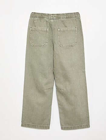 Pantalon denim avec taille élastiquée