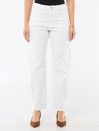 Pantalon denim barrel en coton