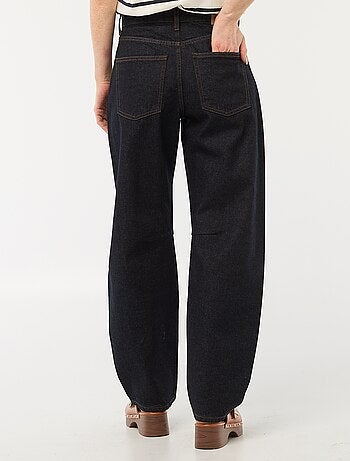 Pantalon denim barrel en coton