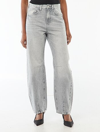 Pantalon denim barrel en coton