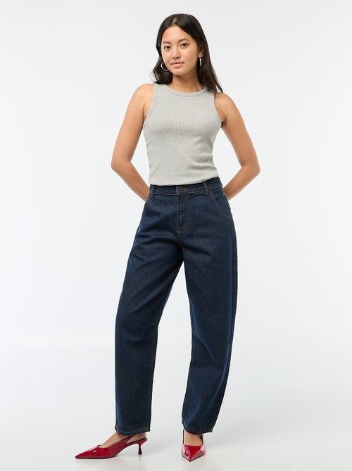 Pantalon denim barrel fit - Kiabi