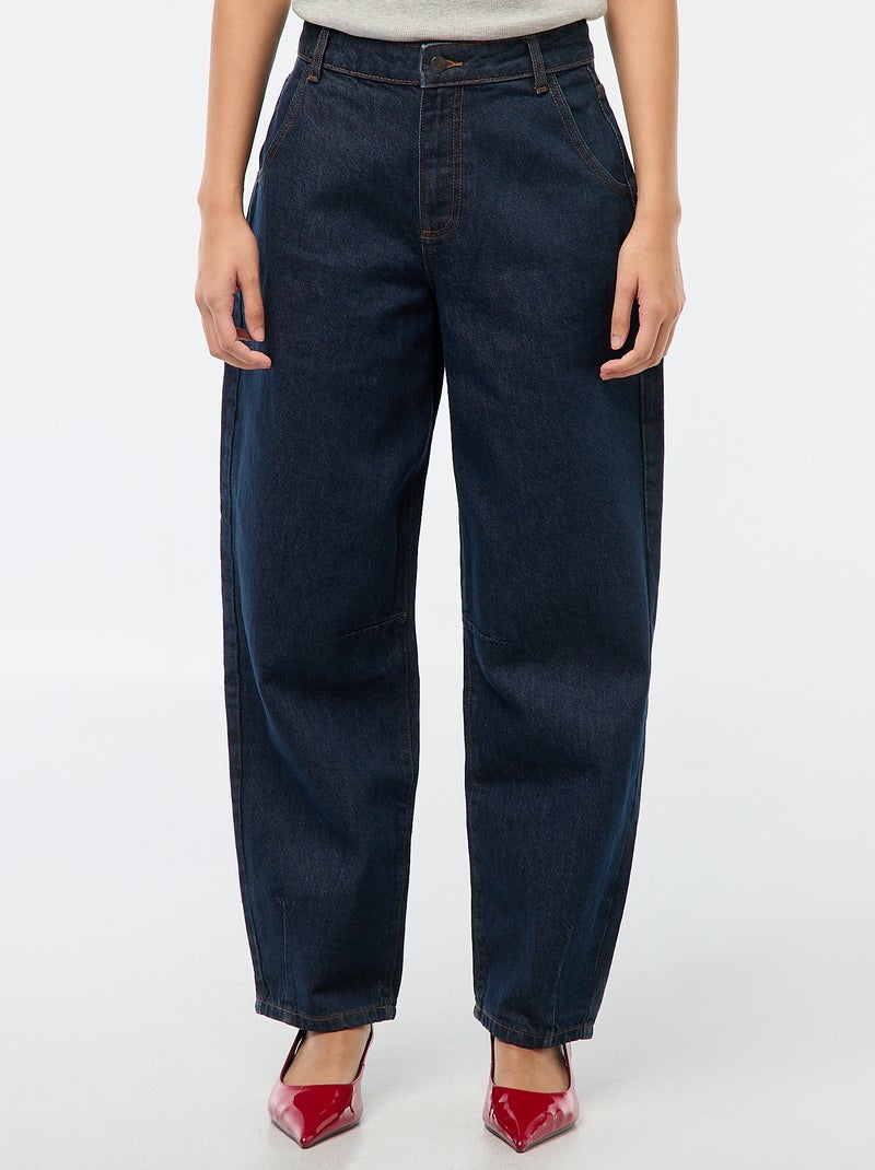 Pantalon denim barrel fit Bleu - Kiabi