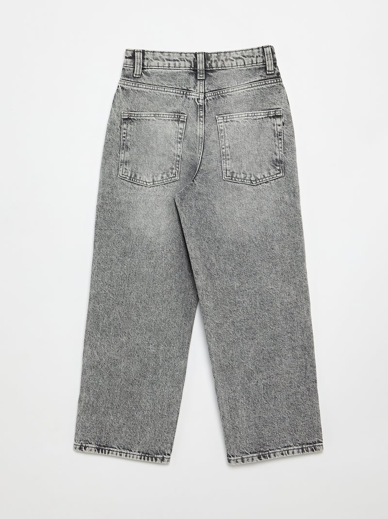 Pantalon denim coupe baggy Gris - Kiabi