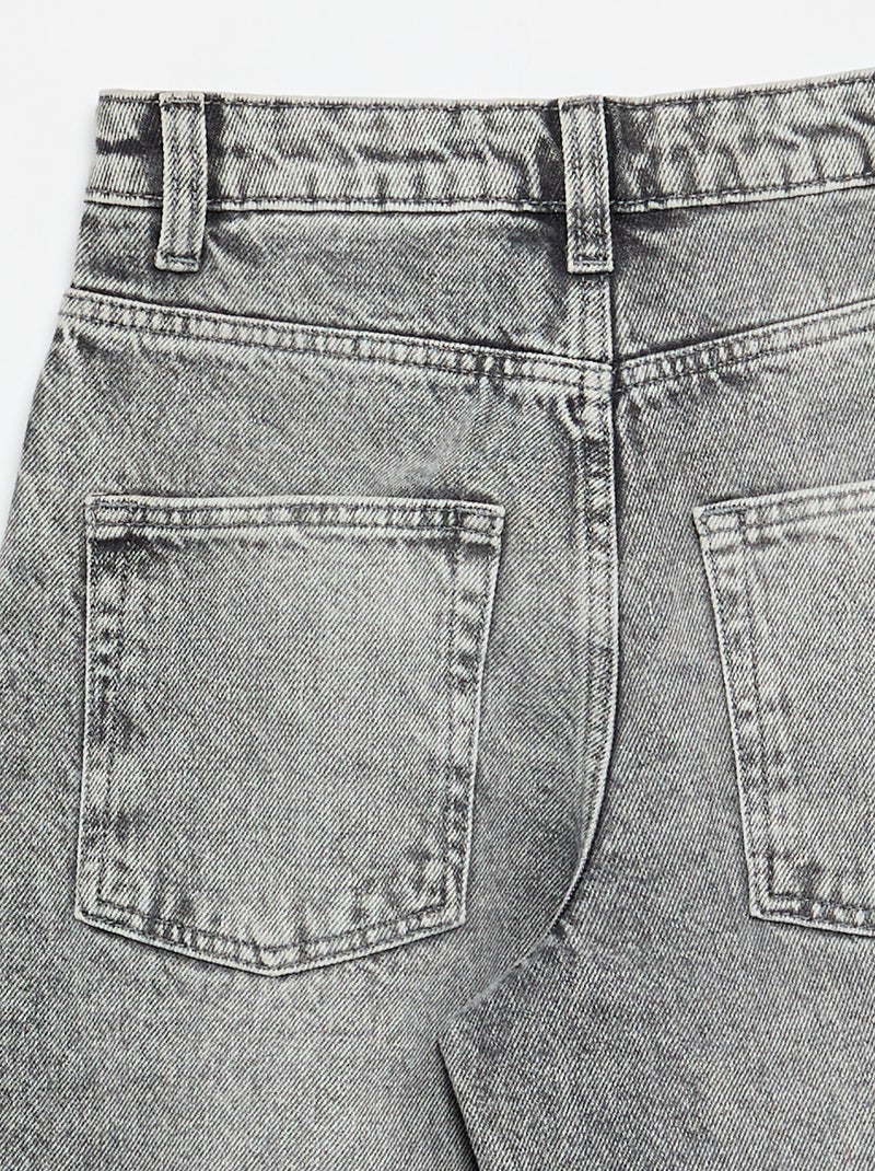 Pantalon denim coupe baggy Gris - Kiabi