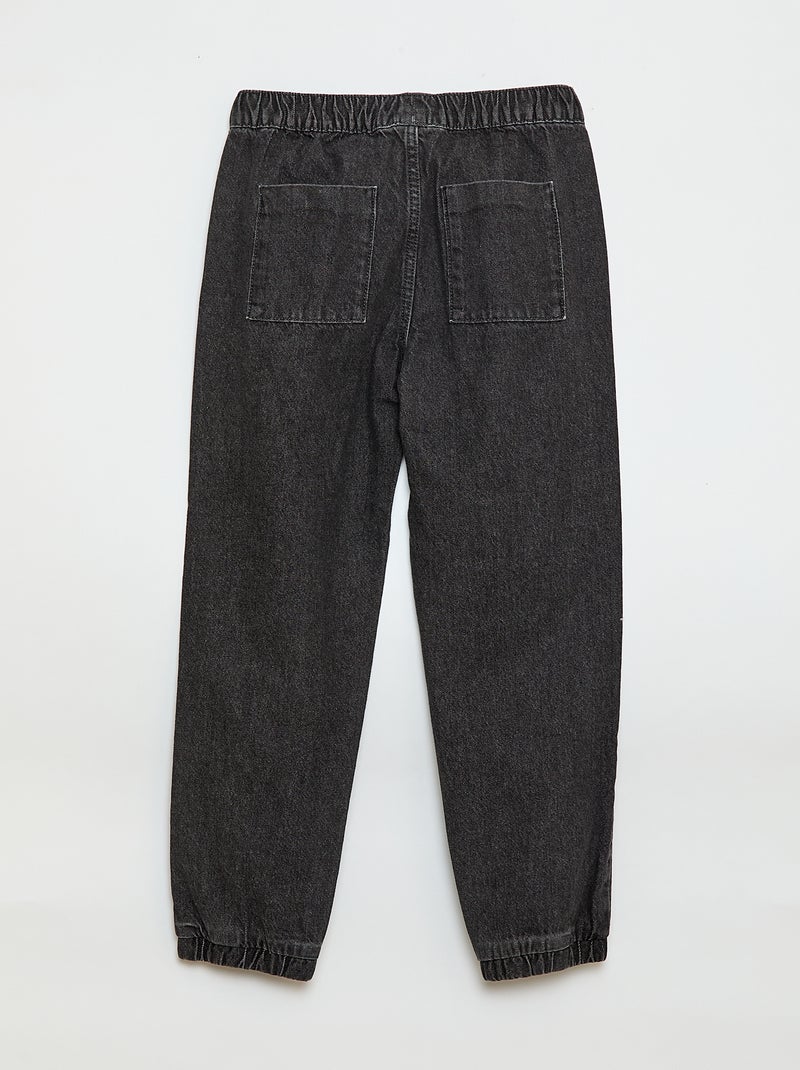 Pantalon denim coupe jogger Gris - Kiabi