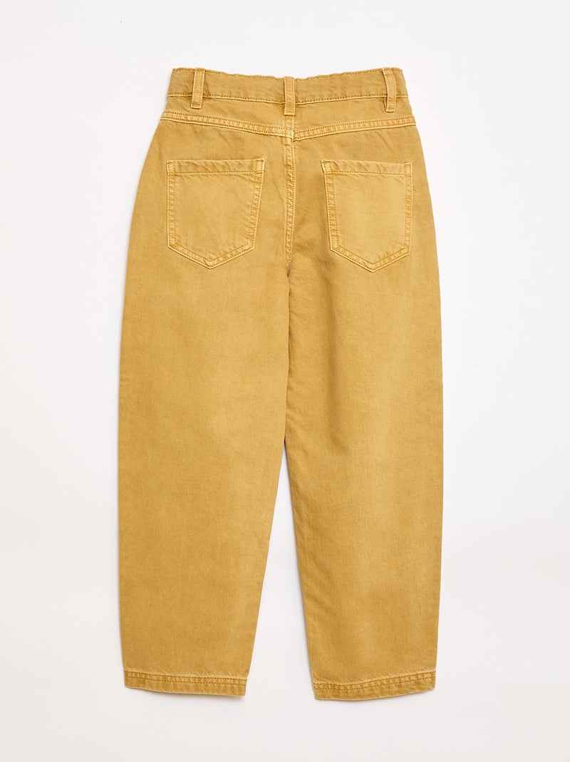 Pantalon denim coupe large balloon Jaune - Kiabi