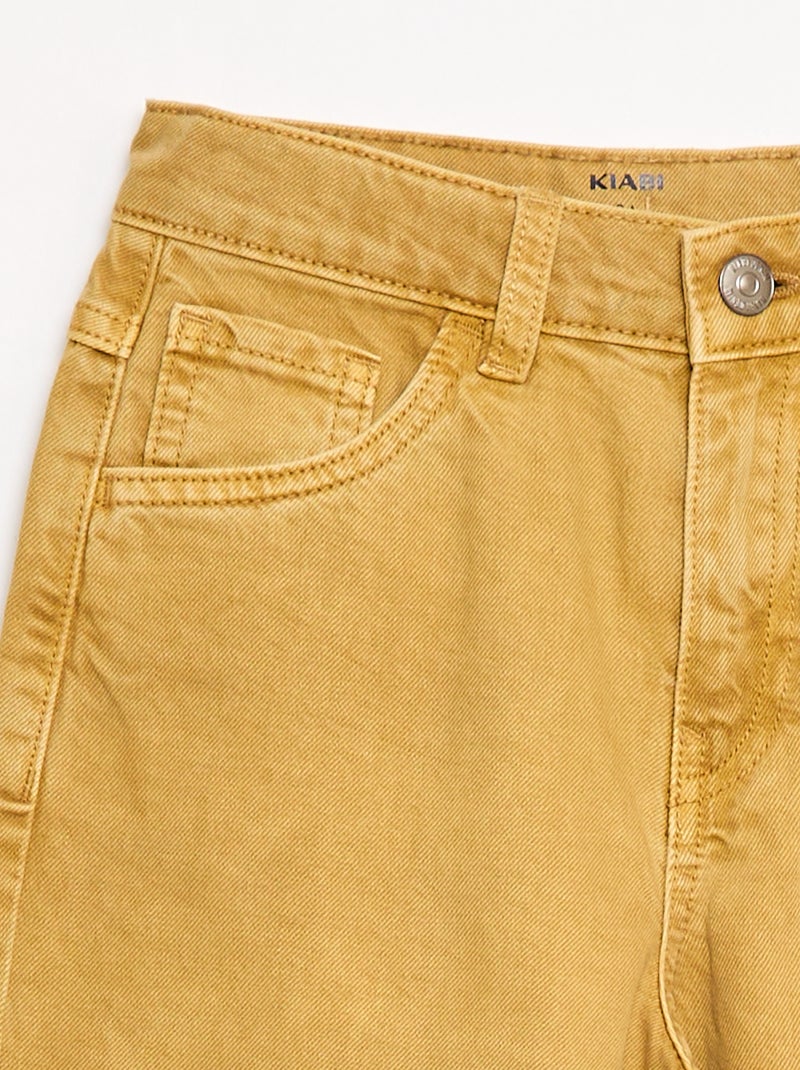 Pantalon denim coupe large balloon Jaune - Kiabi