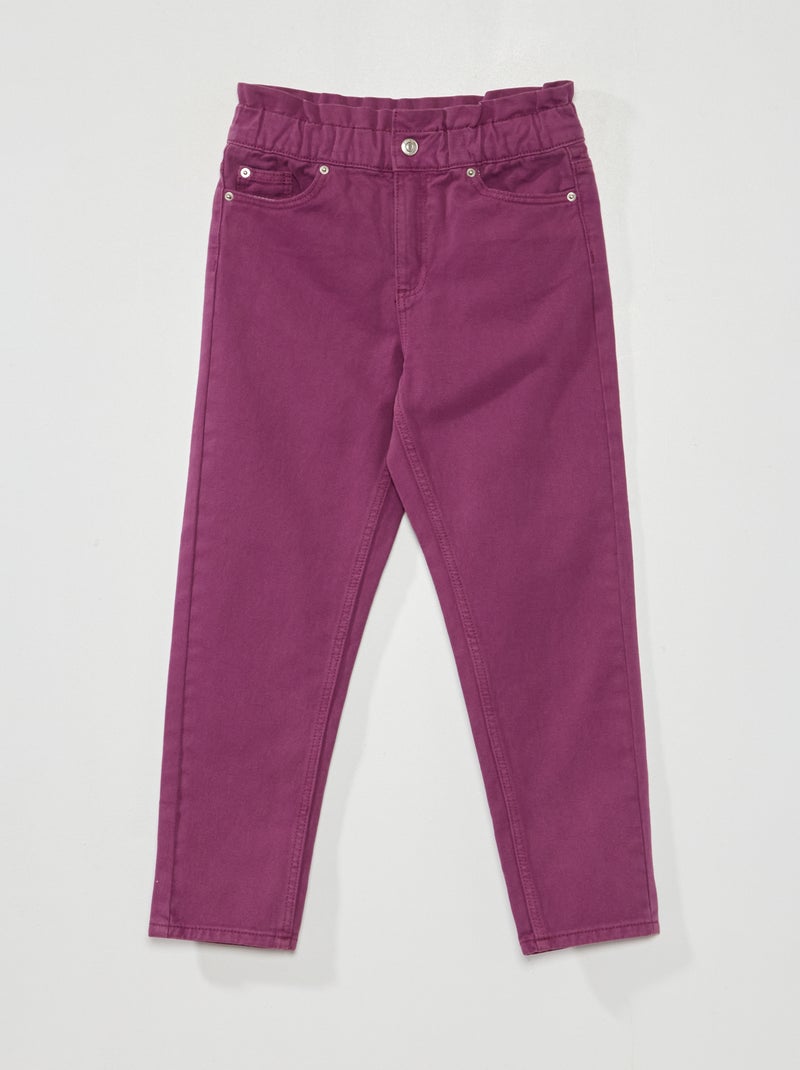 Pantalon denim coupe mom prune - Kiabi