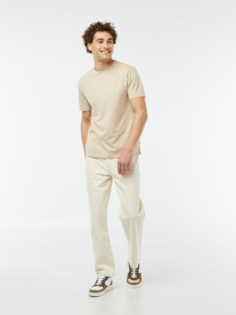 Pantalon denim coupe relaxed BLANC - Kiabi