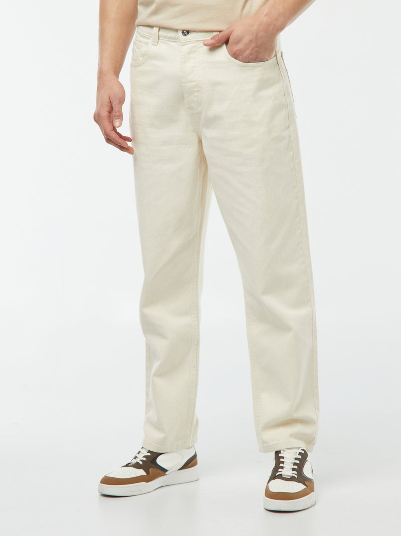 Pantalon denim coupe relaxed BLANC - Kiabi