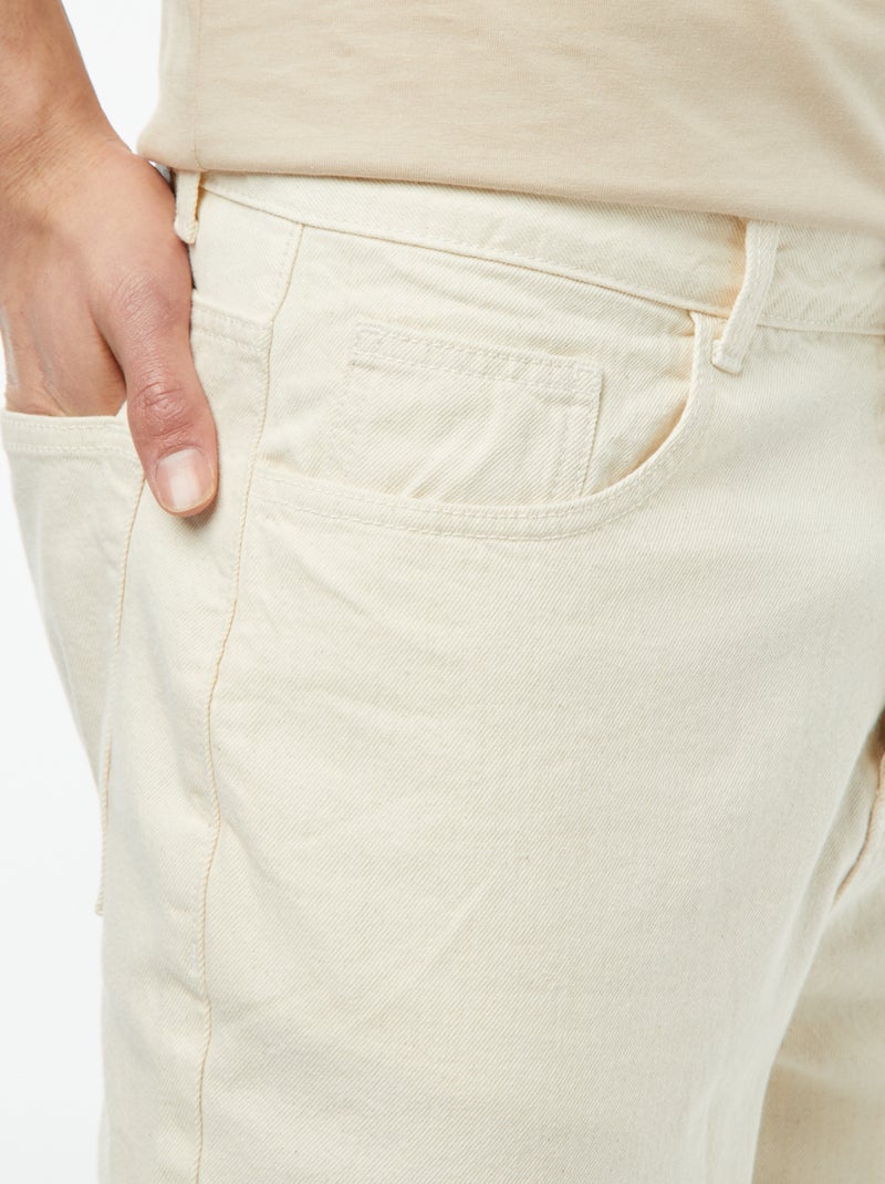Pantalon denim coupe relaxed BLANC - Kiabi