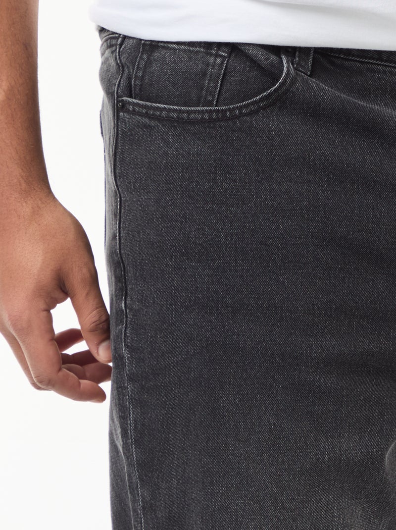 Pantalon denim coupe relaxed fit Noir - Kiabi