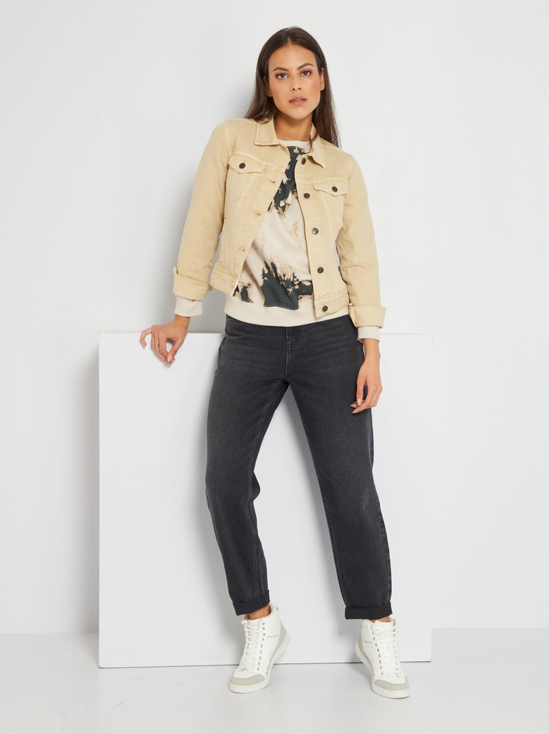 Pantalon denim coupe slouchy Noir - Kiabi