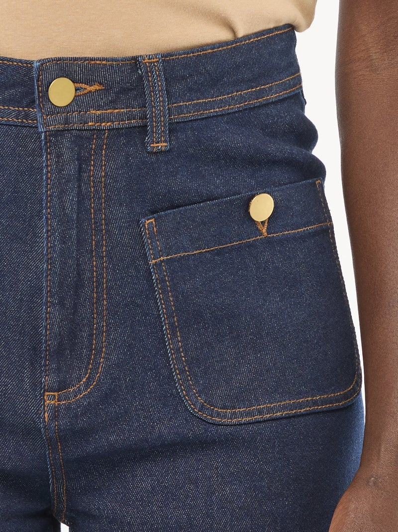 Pantalon denim cropped avec boutons Rince - Kiabi