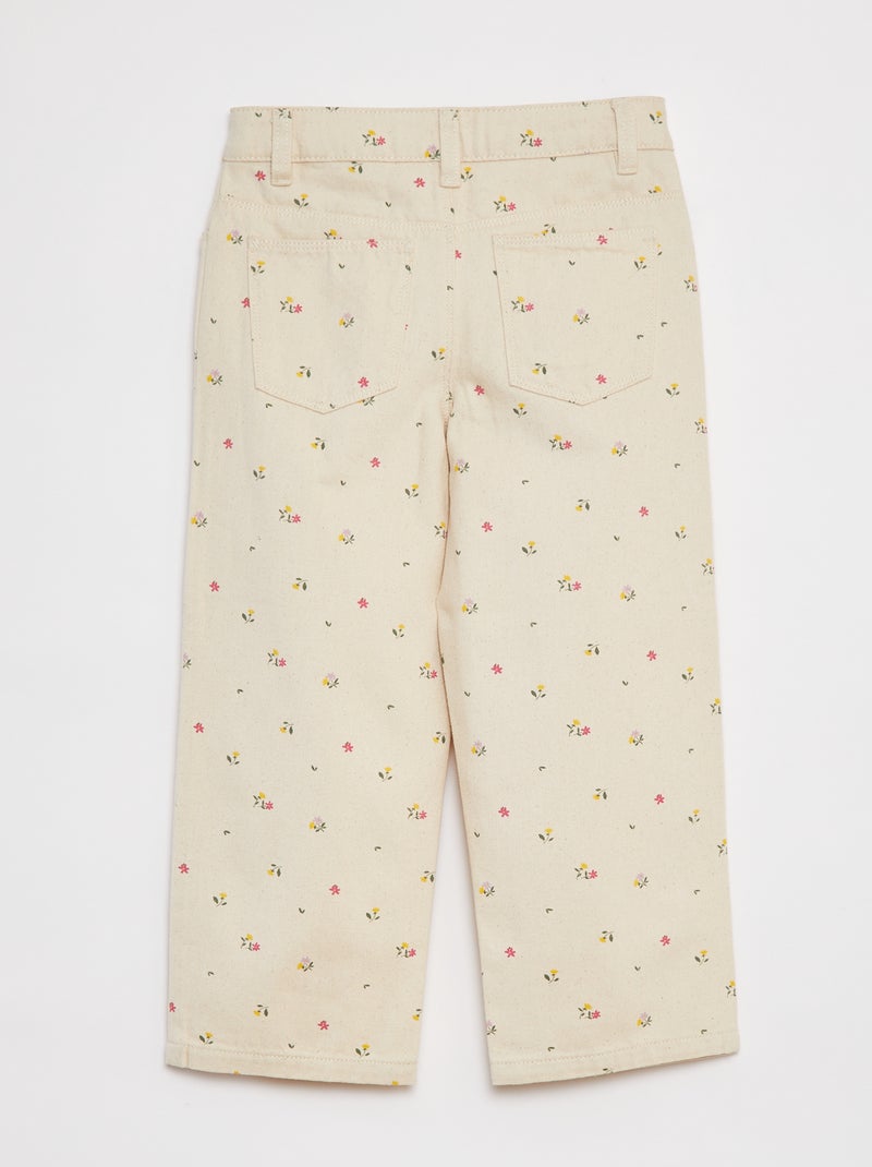 Pantalon denim cropped BLANC - Kiabi