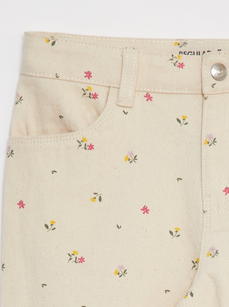 Pantalon denim cropped BLANC - Kiabi